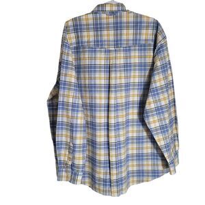 Vintage Roper Button Up Plaid Flannel Shirt Men's Size 2X Cotton Blue Yellow